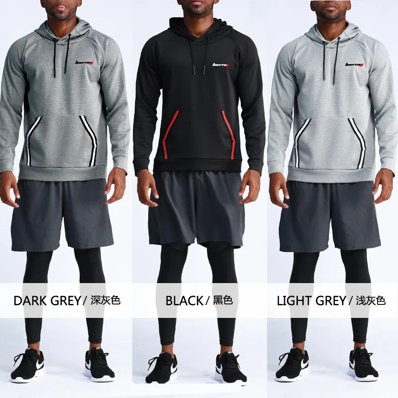 

Autumn Men Sport Clothes Hooded Running Jacket Long Sleeve Warm Sport Jacket Coat for Gym Soccer Basketball Training Sportswear