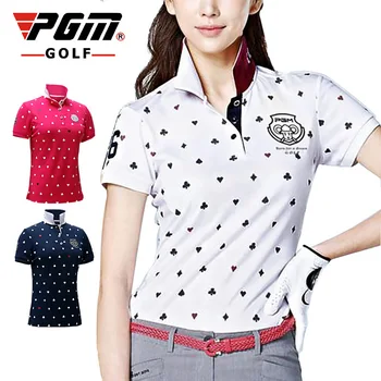 

2018 New arrival Summer PGM Printing Golf Shirts women's golf Sportswear short sleeved Breathable elastic T-shirt size S-XL