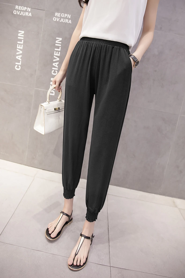 Spring and summer 2019 nine points bloomers ethnic loose flower pants wide legs harun women's trousers Spring and summer 2019 nine points bloomers ethnic loose flower pants wide legs harun women's trousers