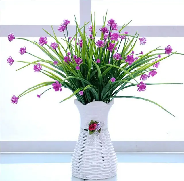 With Vase 1 Set Artificial Flower Small Popcorn Plastic With Vase 1 Set Artificial Flower Small Popcorn Plastic Bouquet Simulation Flowers Decorative