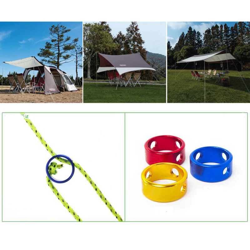 

Tent Wind Rope Round Regulating Buckle Camping Cord Tensioners Outdoor Canopy Adjustable Length Fixing Ring Tent Hook