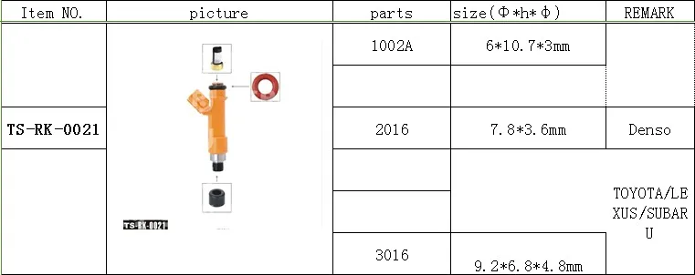 

Free shipping!!100sets/box Top Feed MPI injector repair kits fuel injector components TS-rk-0021
