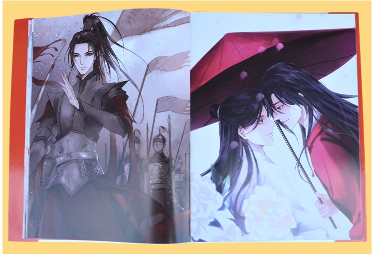 Conjunto de Quadrinhos Anime em Torno Novo Anime Tian Guan fu Chinês Pintura Álbum Desenho Livro Cartaz Presente ci 7 High Quality Material escolar e de escritório