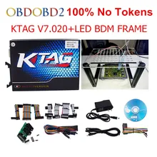 Последним KTAG K-TAG V7.020 Мастер онлайн + LED BDM кадр К TAG 7.020 SW V2.23 без маркеров ЭБУ чип инструмент настройки DHL Бесплатная