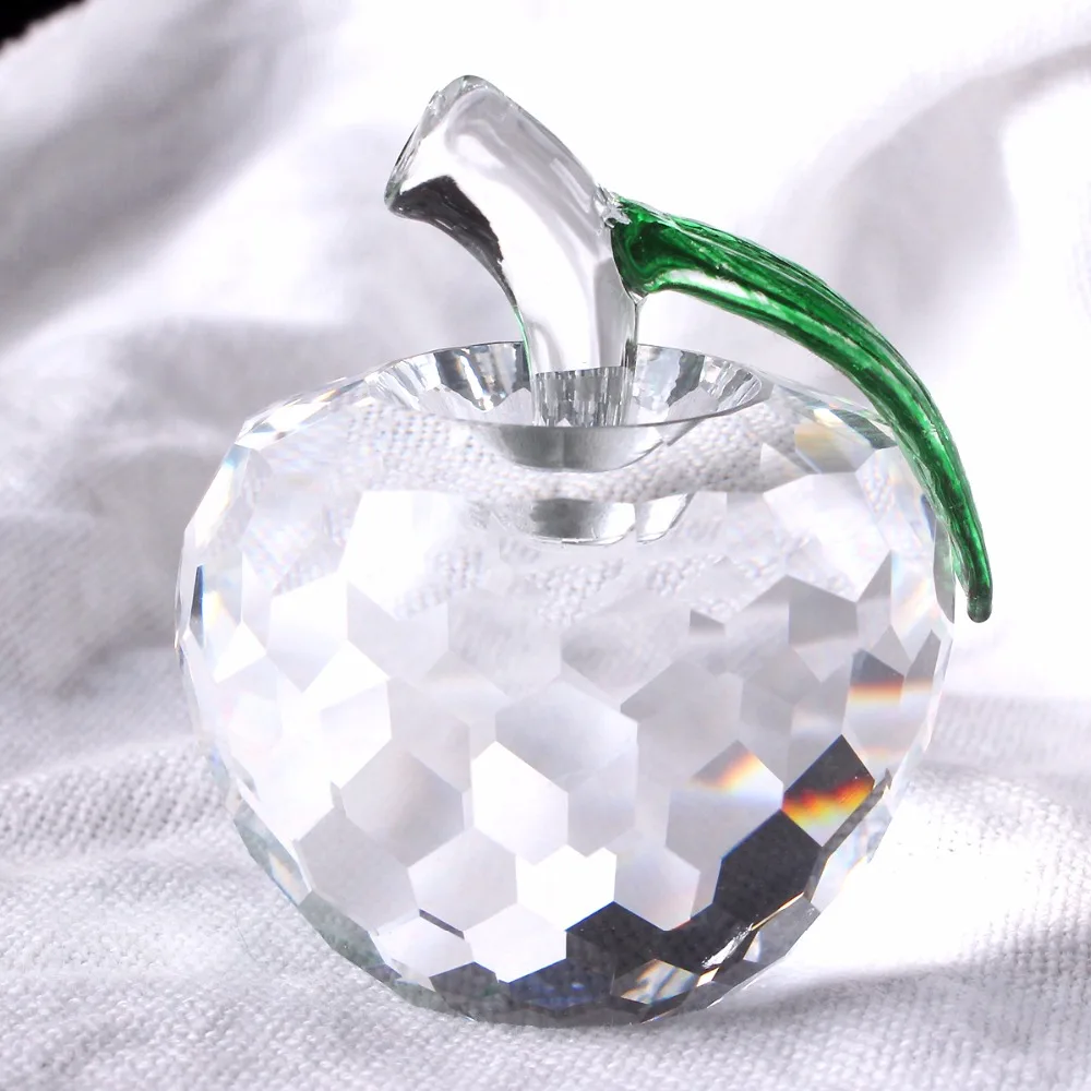 40mm white Crystal Apple Paperweight Glass Paperweight Pretty Gifts