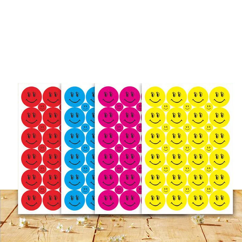 39Pcs Smile Face Stickers Children School Teacher Merit Praise Class Sticky Paper Lable Lovely Sticker