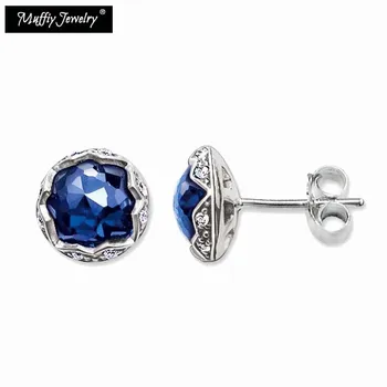

Lotus Blue Stud Earrings,Thomas Style Glam Fashion Good Jewerly For Women,2017 Ts Gift In 925 Sterling Silver,Super Deals