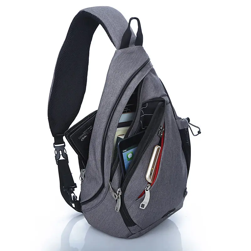  IX Brand Large Capacity Chest Bag Pack Nylon Zipper Women's Messenger Bags Men's School Bag Modern  - 32831117613