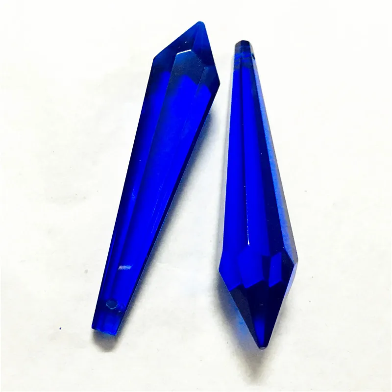 80mm Dark Blue glass Crystal Prisms Pendants for Chandelier parts