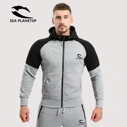 2018 лет новый морской PLANETSP бренд Для мужчин совершить преступление фитнес Для мужчин модные sportss бренд молнии толстовки и кофты HYWY-5