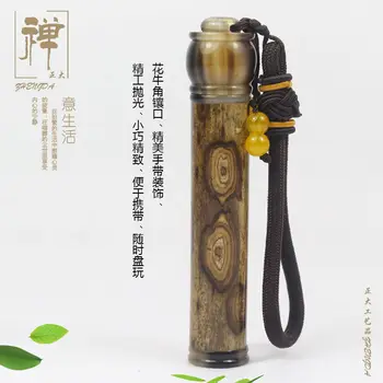 

Zhengda fine bamboo Merlot with yak horn bamboo toothpick holder cylinder creative gifts custom incense incense incense box