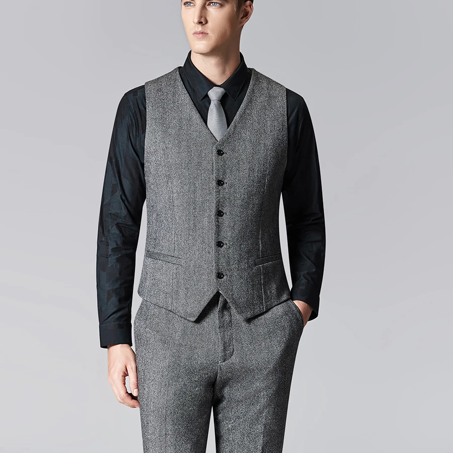 Серый Chalecos Para Hombre мужской жилет Gilet Uomo двубортный костюм Colete Masculino для мужчин 2018