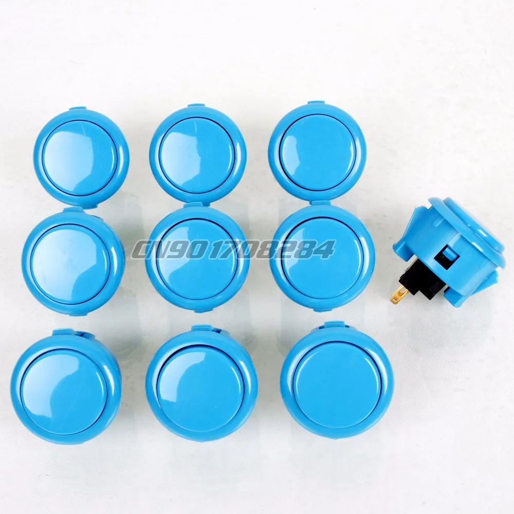 

10x Japan Sanwa OBSF-30 Push button Built-in Micro Switch For Arcade Joystick Mame Jamma 30mm Buttons Blue Colors