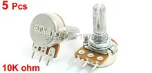 Single Turn Linear Type B Rotary Potentiometer B10K 10K OHM Potenciometro 5% 2W Knurled Shaft Discount x 1 Pack ( 5 Pcs / Lots ) 12 foot single bend joint potentiometer b10k potentiometer with switch