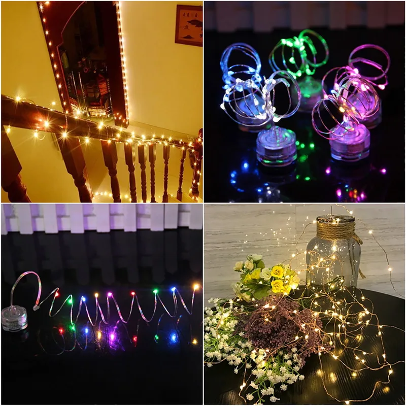 Гирлянда для свечей, домашний декор для рождества/свадьбы/вечерние гирлянды, наружная не Водонепроницаемая светодиодная лампа, 9 цветов, светодиодная гирлянда на батарейках