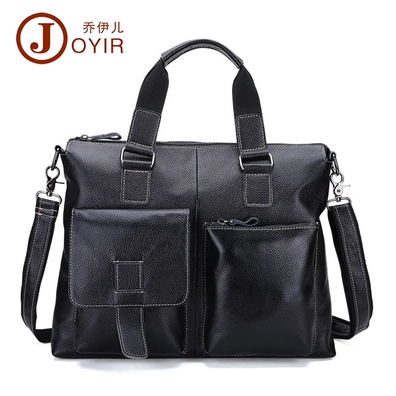 JOYIR حقيبة أعمال الرجال جلد طبيعي رسول حقيبة يد الرجال اليد 15 بوصة محمول حقيبة كتف Crossbody للذكور B260