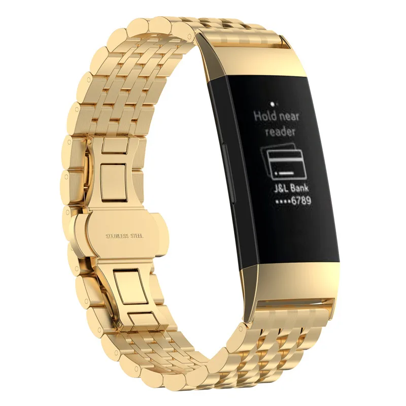 Metal Bands for Fitbit Charge 3 & Charge 3 SE Band Premium Stainless Steel Metal Band Strap Wristband for Women Men 10.25 (9)