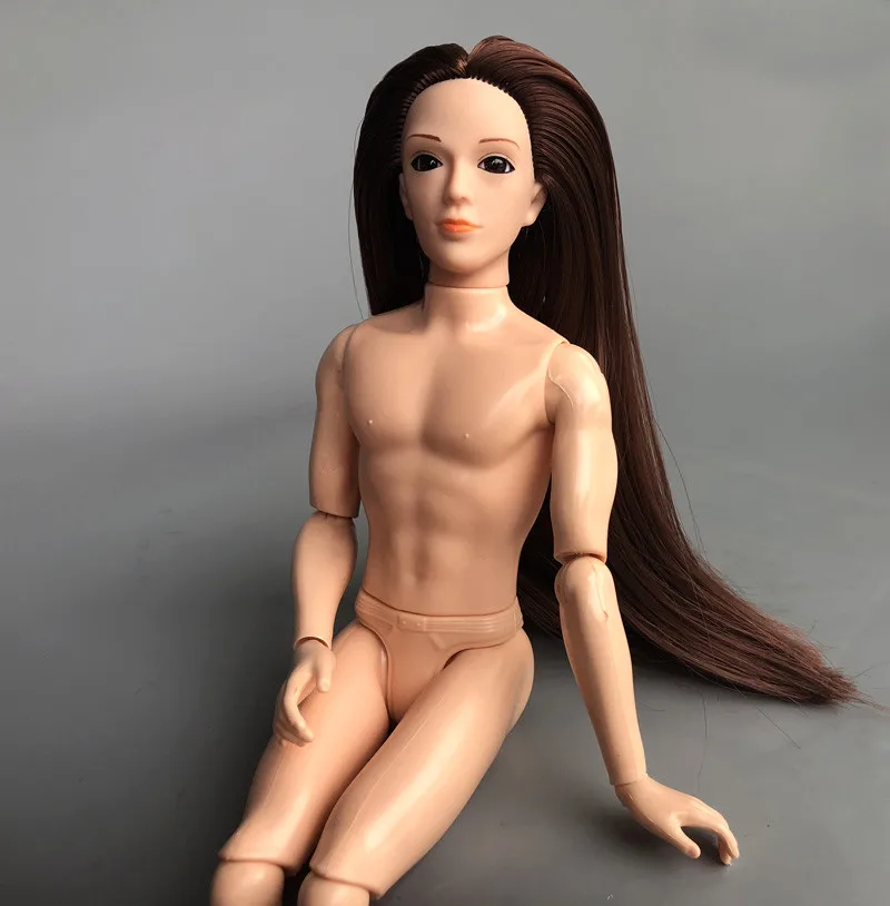 3D глаза мальчик кукла/с 14 совместный подвижный/супер длинные волосы Обнаженная кукла бойфренд для мальчика Жених OB Кен Кукла Рождество