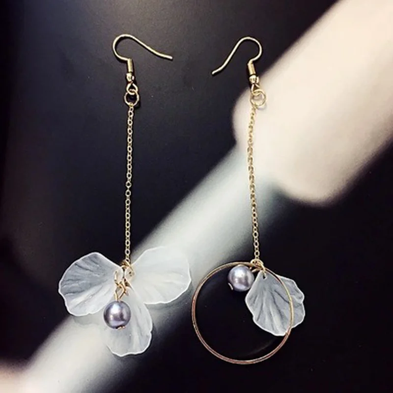 

Long Section Flower Tassel Gold Color Dangle Earrings Fashion Silver Earings for Woman Korean Personality Earrings for Female