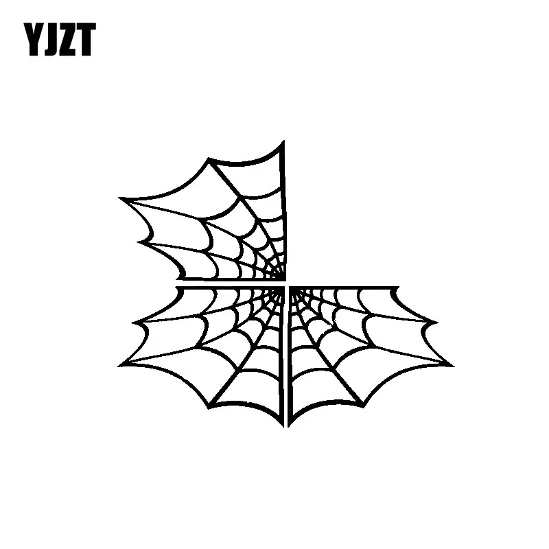 YJZT 14.7CM*12.5CM Minimalist Artistic Delicate Spider Web Beautiful Vinyl Decal Original Car Sticker Black/Silver C19-1237 | Автомобили и