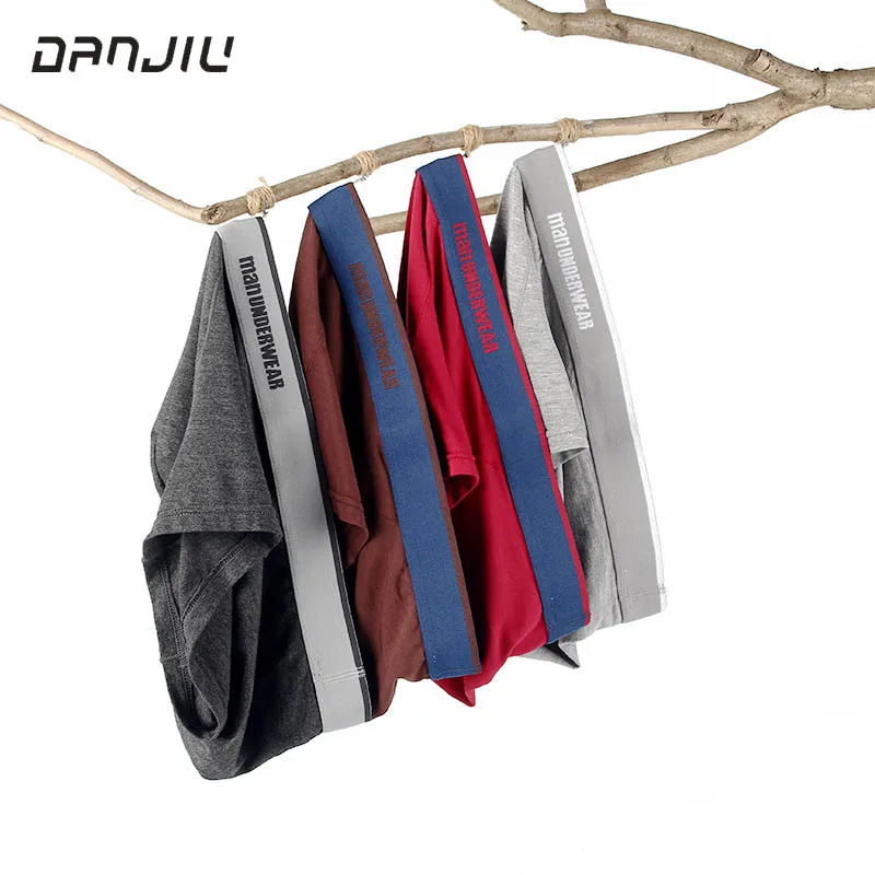 

DANJIU High quality Sexy Men Boxer Soft Breathable Underwear Male Comfortable Solid Panties Underpants Cueca Boxer Shorts Homme