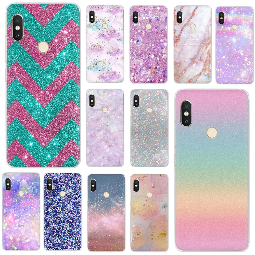 

Gold Pink Glitter Print BlackShell Hard Phone Cover Case for Xiaomi Mi Mix 2S Max 3 F1 5S 6 8 9 SE A2 Lite 6 A1 9T CC9e A3 pro