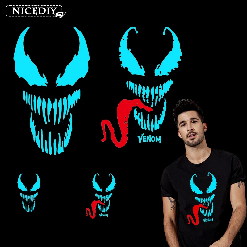GLOW IN THE DARK Iron-On LOGO DIY T-Shirt Clothing Transfer Sticker D*G