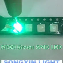 1000 шт. 5050 SMD Зеленый PLCC-6 3 вилочным держателем 9000 МКД ультра яркий светодиодный Высокое качество светильник-излучающие диоды для подавления переходных скачков напряжения 5050 зеленый светодиодный 5050 Диоды для подавления переходных скачков напряжения