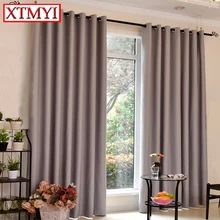 Japan style blackout curtains for bedroom window curtains for living room gray Solid curtains blinds custom