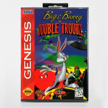 

16 bit Sega MD game Cartridge with Retail box - Bugs Bunny in Double Trouble game card for Megadrive Genesis system
