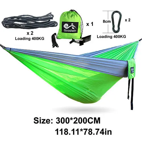 Двойной гамак кемпинг выживания гамак 300*200 см парашют ткань Портативный двойной человек для отдыха на открытом воздухе Йога палатка гамак - Цвет: 10