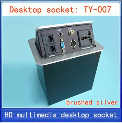 Tomada de Desktop Caixa de Informações Cabo de Rede Interface de Xlr de Áudio de Vídeo Caixa de Tomada de Desktop Escondido Multimídia Tomada Vga Caixa de Ty-007 – Rj45