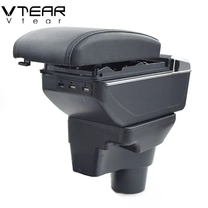 

Vtear For KIA Rio 4 Rio X-line armrest USB arm rest Charging interface interior storage box cup holder ashtray accessories 17-19