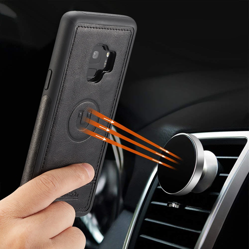 

Luxury Retro Wallet Case Cover For Samsung Galaxy S10 S9 Plus S10e Note 9 Detachable Vegan Leather 2 ID Credit Card Flip Coque