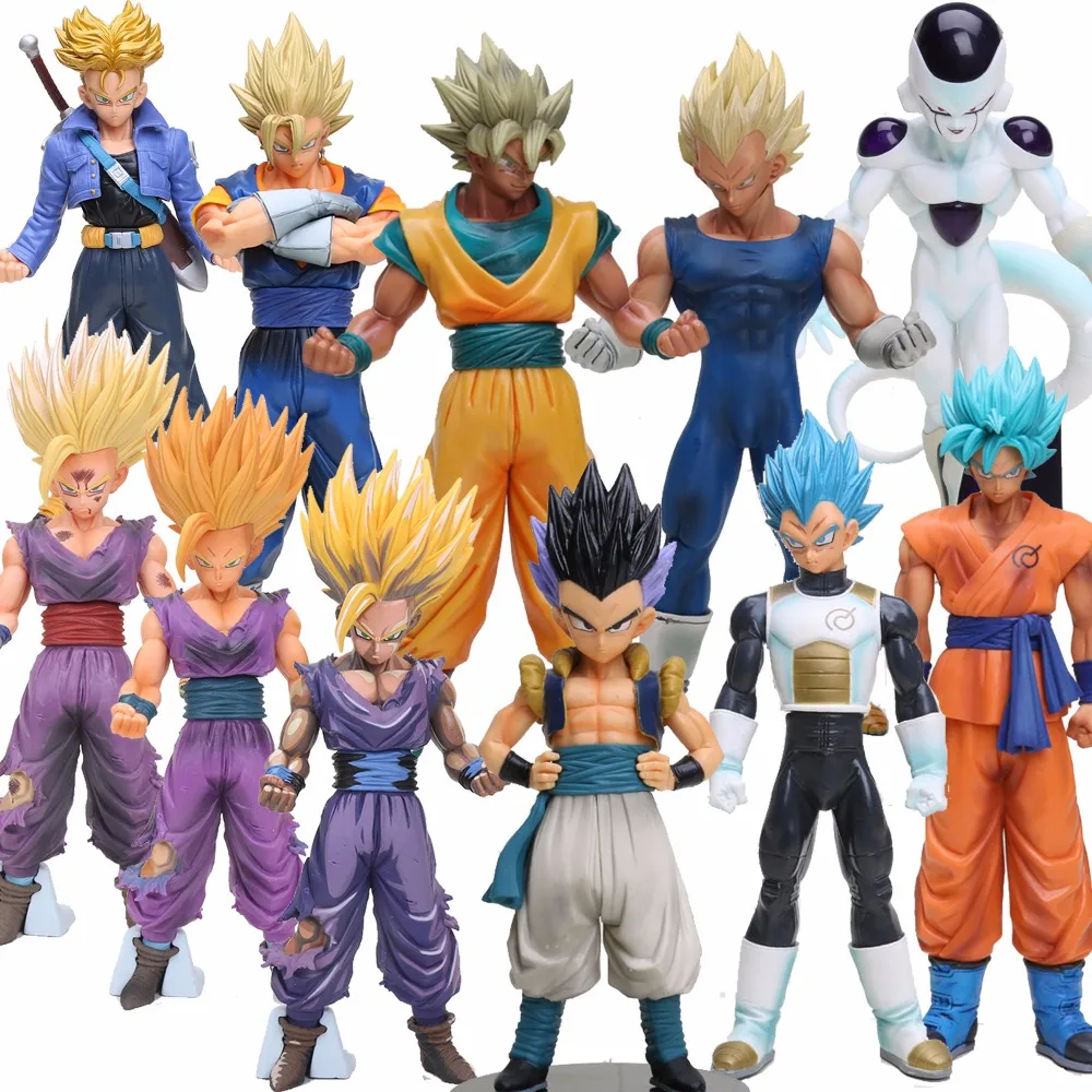 19-30CM Dragon Ball Z Super Saiyan Vegeta Son Goku Freeza Trunks Vegetto Gotenks PVC Action Figure Collection Model Toy 11styles