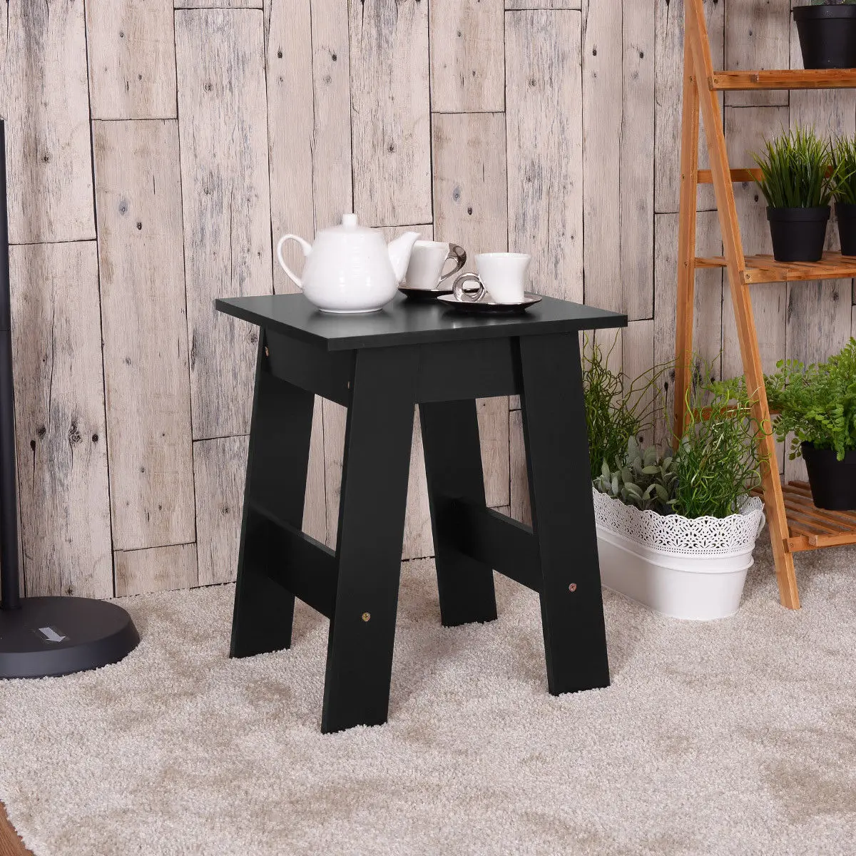 Giantex Modern Wood End Table Accent Coffee Table Simple Design Side Desk Table Living Room Furniture HW54815BK