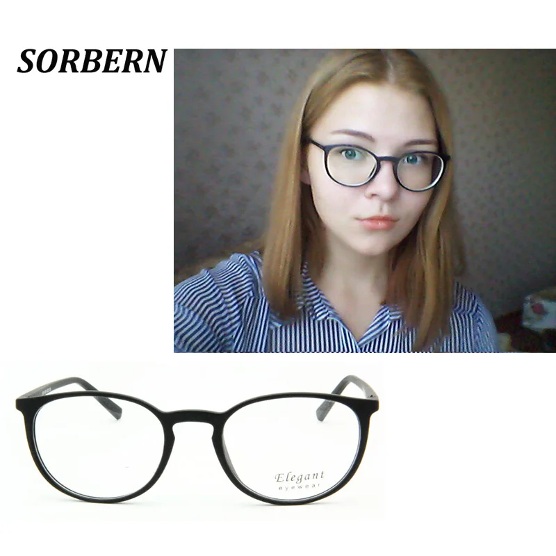 SORBERN TR90 Retro Round Eye Glasses For Women Optical Light Weight Spectacle Frame Vintage Women'S Eyewear Frames Ladies | Аксессуары