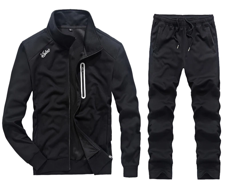 Большие размеры M ~ 3XL новые мужские комплекты хлопковые толстовки пальто тренировочные брюки Повседневный модный кардиган два костюма