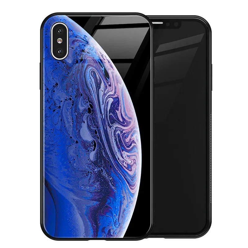 TOMKAS чехол из закаленного стекла для iPhone XS Max XR XS силиконовый чехол для телефона с изображением звезд для iPhone X 10 XS XR Роскошный чехол s TPU - Цвет: 33