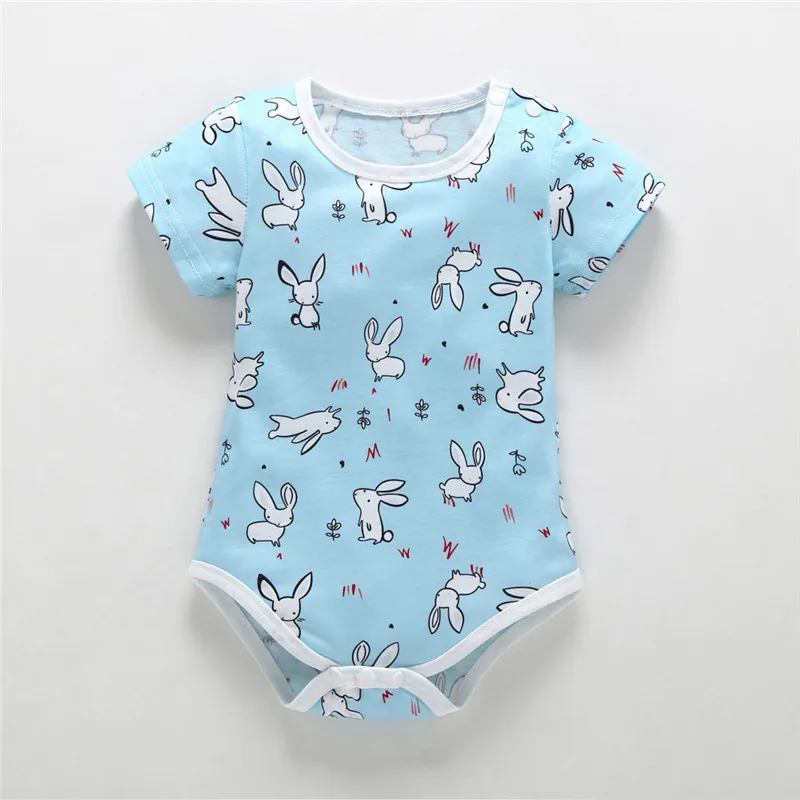 

0-2 Years Baby Rompers Summer Infant Girl Boy Short Sleeve Romper Newborn Baby Jumpsuits Toddler Playsuits Kid Clothing
