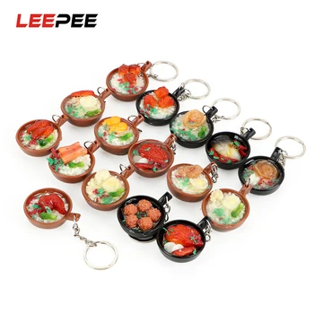 

LEEPEE Car Key Chain Pendant Jewelry For Men Woman Mini Bowl Food Simulation Food Casserole Keychain Car Keyring Random