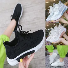 Дышащая женская обувь; летающие кроссовки на шнуровке; мягкая обувь для отдыха