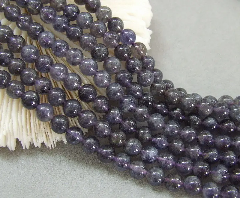 8SE10460 6mm natural iolite Round 15.5'' beads-in Beads from Jewelry