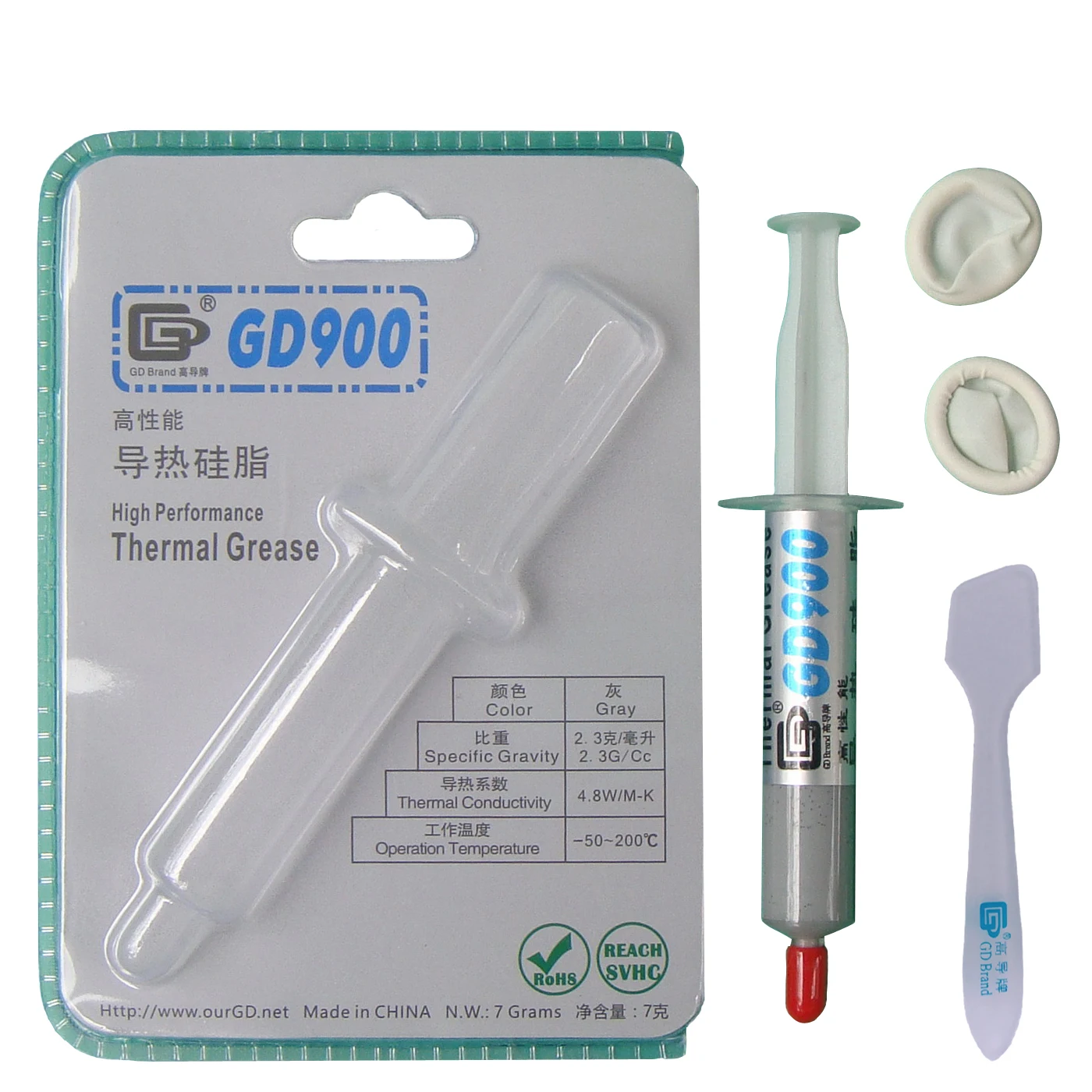 GD900 الحرارية موصل الشحوم معجون سيليكون الجص الحرارة بالوعة مجمع عالية الأداء رمادي ل CPU BA4 BR7 BX30