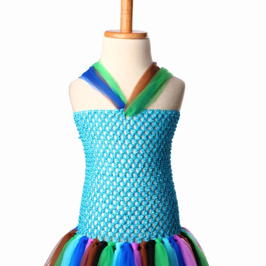 Handmade Peacock Inspired Girls Tutu Dress Party Dresses Holiday Clothing Baby Dress Up Fancy Tutus Vestidos (6)