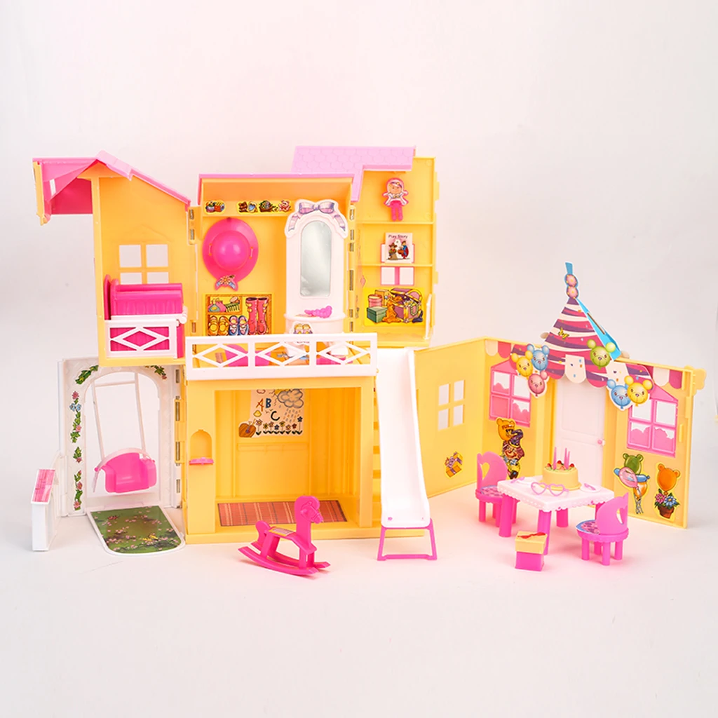 Plastic DIY Recreation Space Play Set Doll House for Barbie Doll Kelly