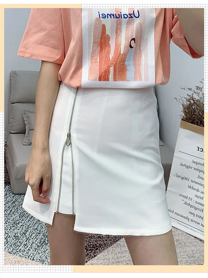 YuooMuoo дизайнерская Сексуальная мини-юбка на молнии Летняя асимметричная юбка с высокой талией Женская короткая юбка хорошего качества на бедрах
