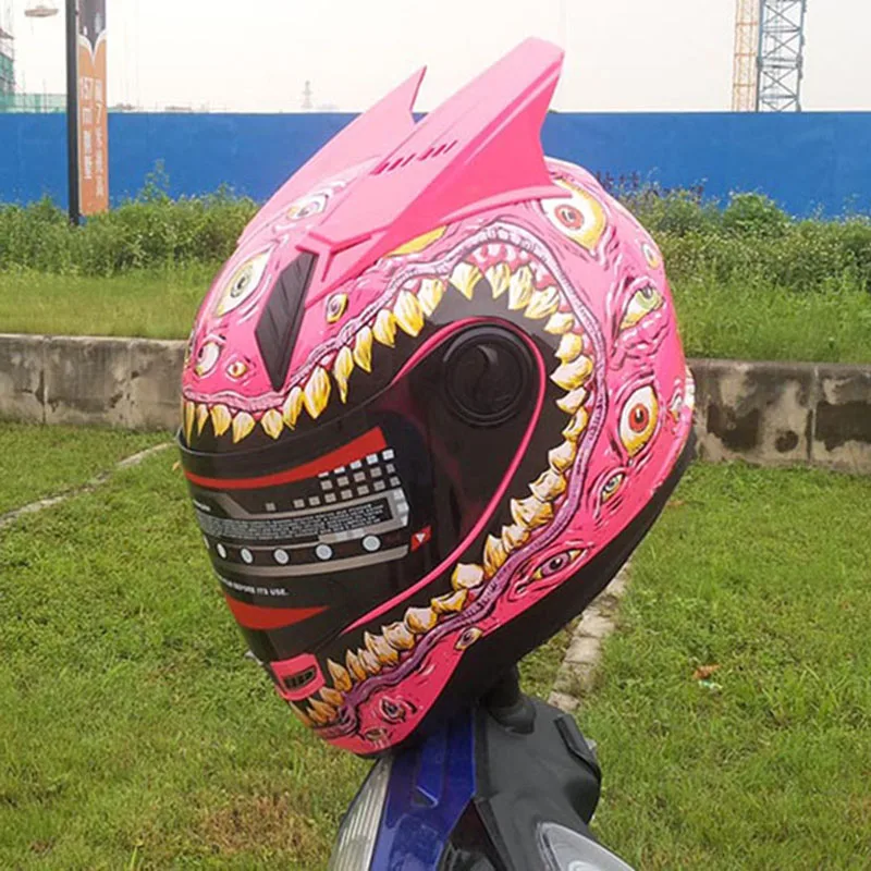 Розовый мотоциклетный шлем с открытым лицом винтажный скутер кафе шлем для гонщика 3/4 открытый шлем в горошек