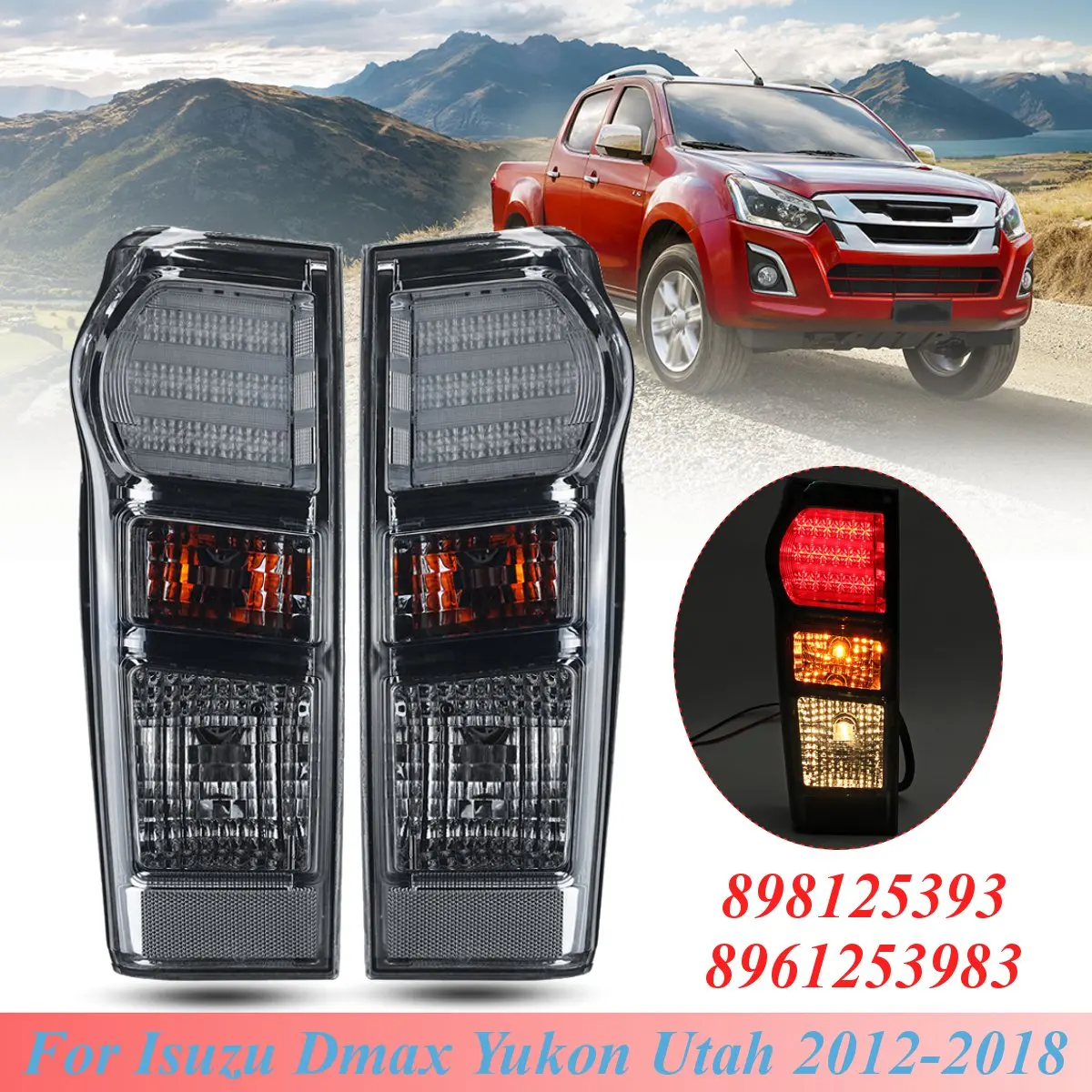 1 пара 8961253983 задний тормозной светильник для Isuzu Pickup Dmax Yukon Utah 2012 13 14- лампа с лампой дымовая оболочка замена DIY