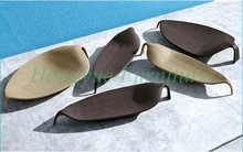 High quality rattan material leaves shape chaise lounge chair furniture